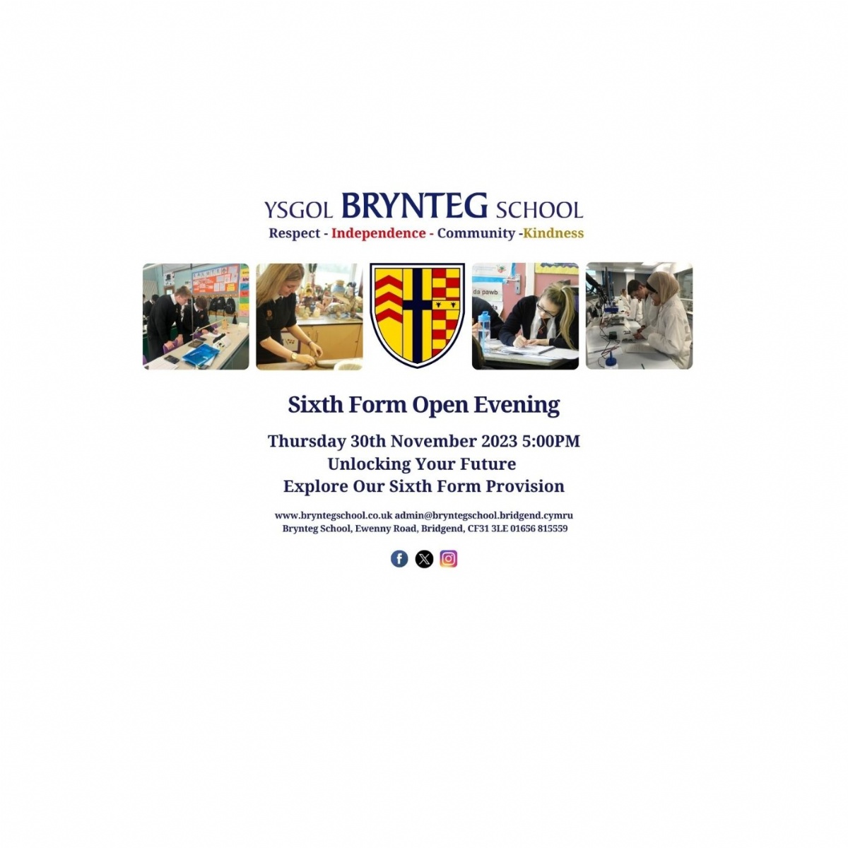 Brynteg School Sixth Form Open Evening 2023